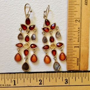 earrings 2.5 hanging stone gold romantic vintage